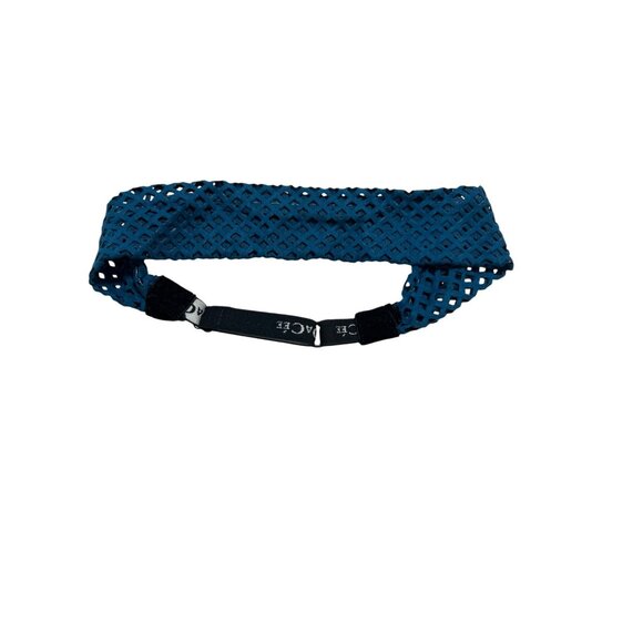 DaCee Adjustable Teal Elastic Headband Adjustable Laser Cut Blue Exercise NWOT - Picture 1 of 4